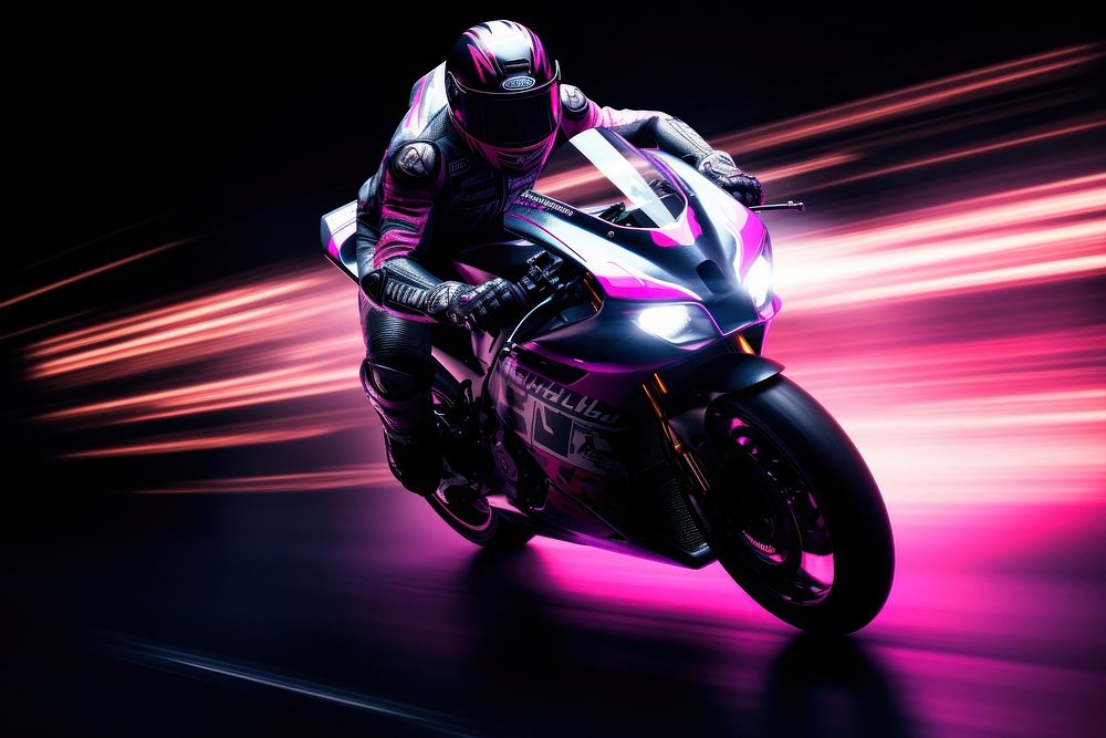 Motogp rider speeding motorcycle vehicle helmet. AI generated Image by rawpixel.