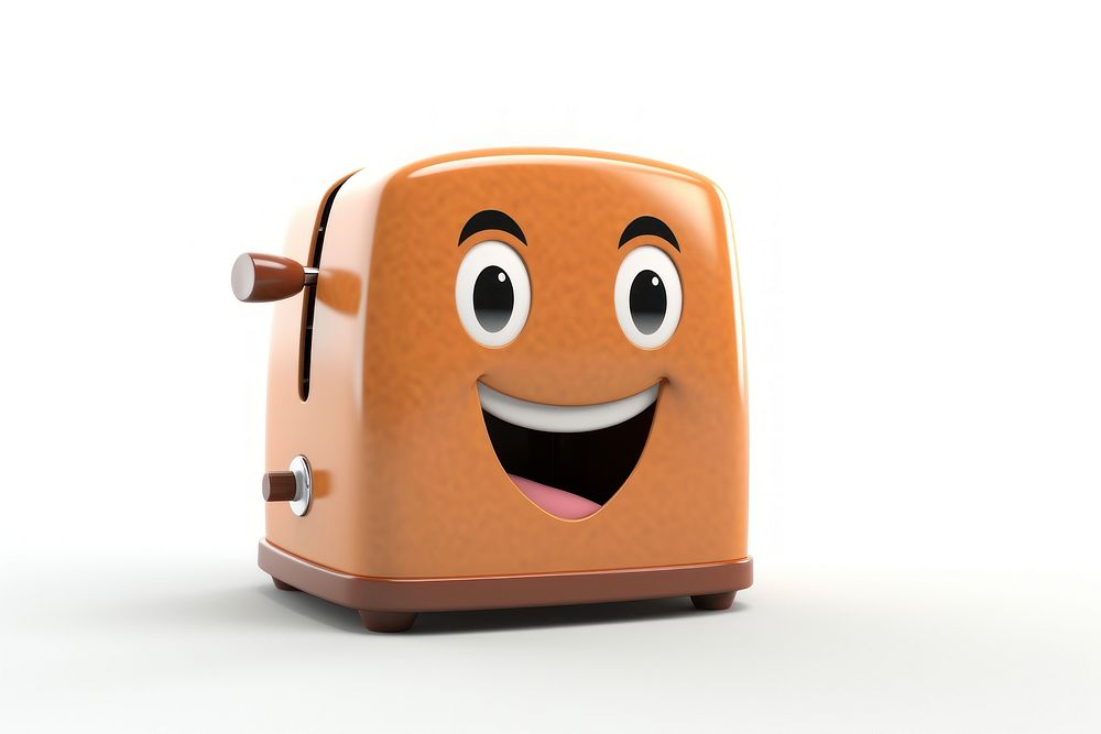 Toaster face white background anthropomorphic. AI generated Image by rawpixel.
