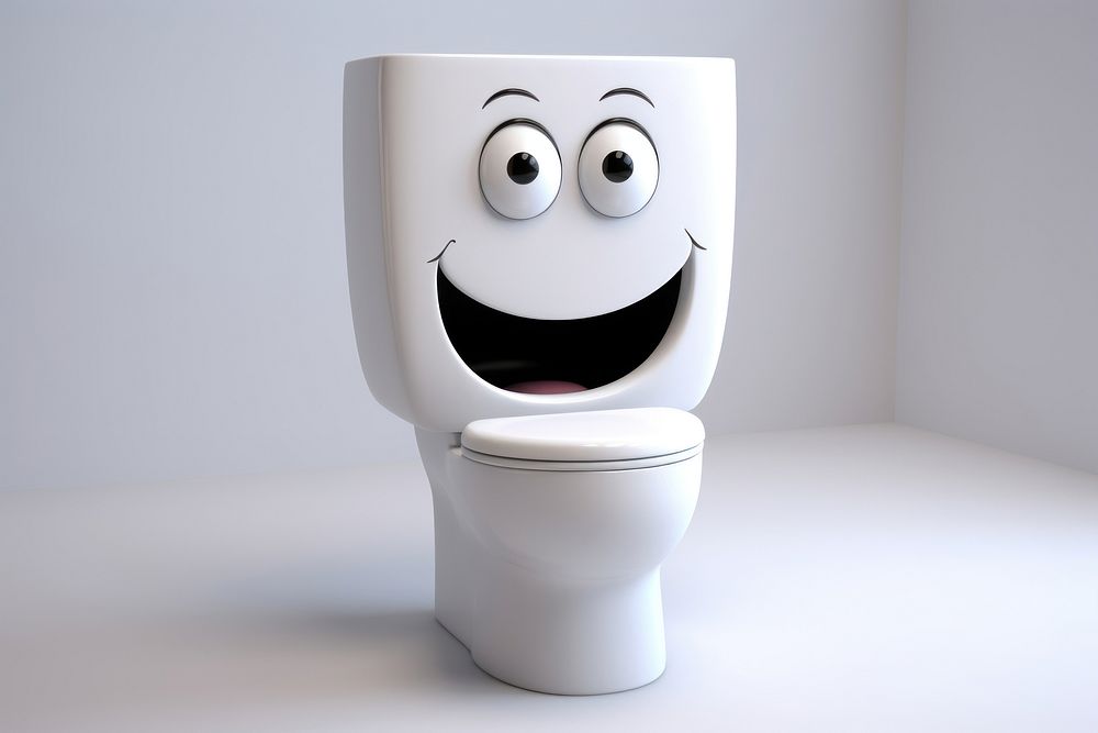 Toilet bathroom cartoon lid. AI generated Image by rawpixel.