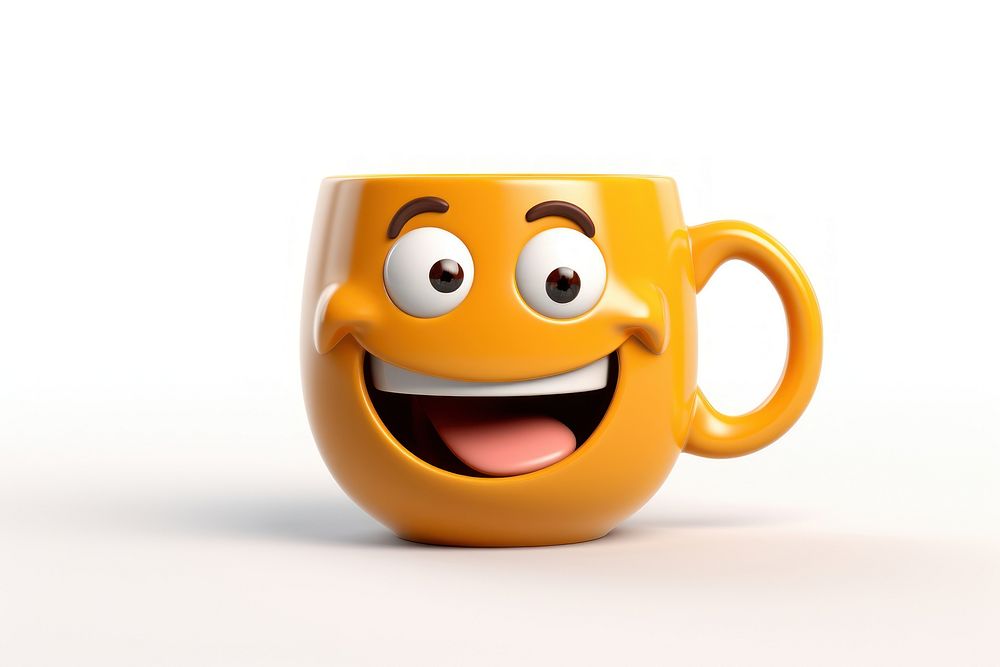Tea cup cartoon coffee face. AI generated Image by rawpixel.