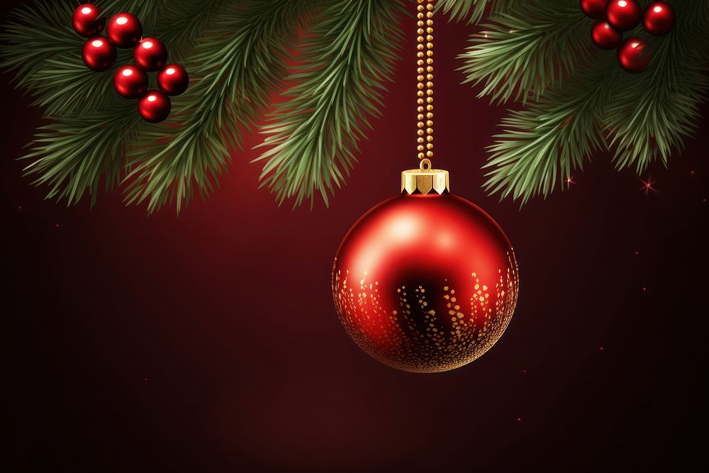 Christmas tree branch and bauble christmas plant christmas tree. AI generated Image by rawpixel.
