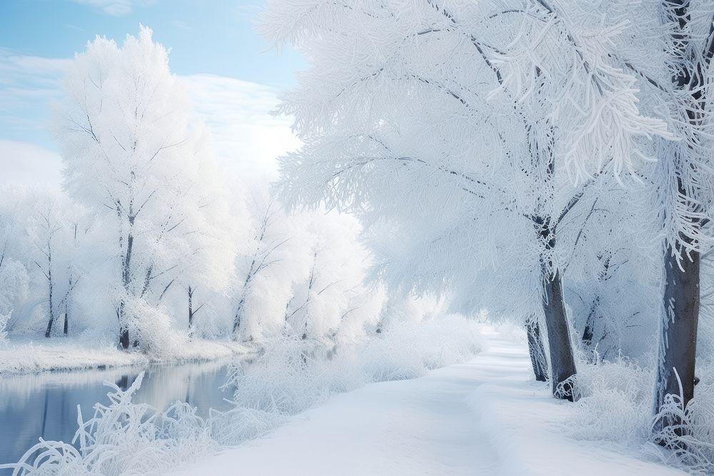 Snowy winter landscape outdoors nature. AI generated Image by rawpixel.