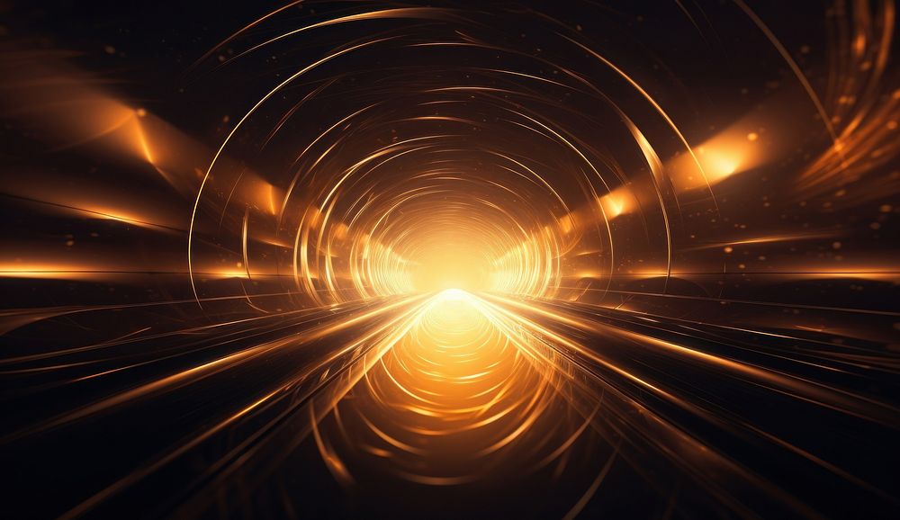 An abstract tunnel with light reflecting out of it night illuminated backgrounds. AI generated Image by rawpixel.