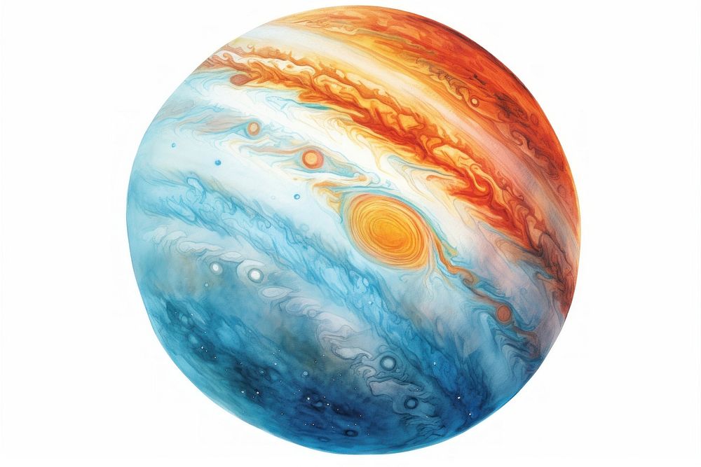 A Jupiter planet space white background. AI generated Image by rawpixel.