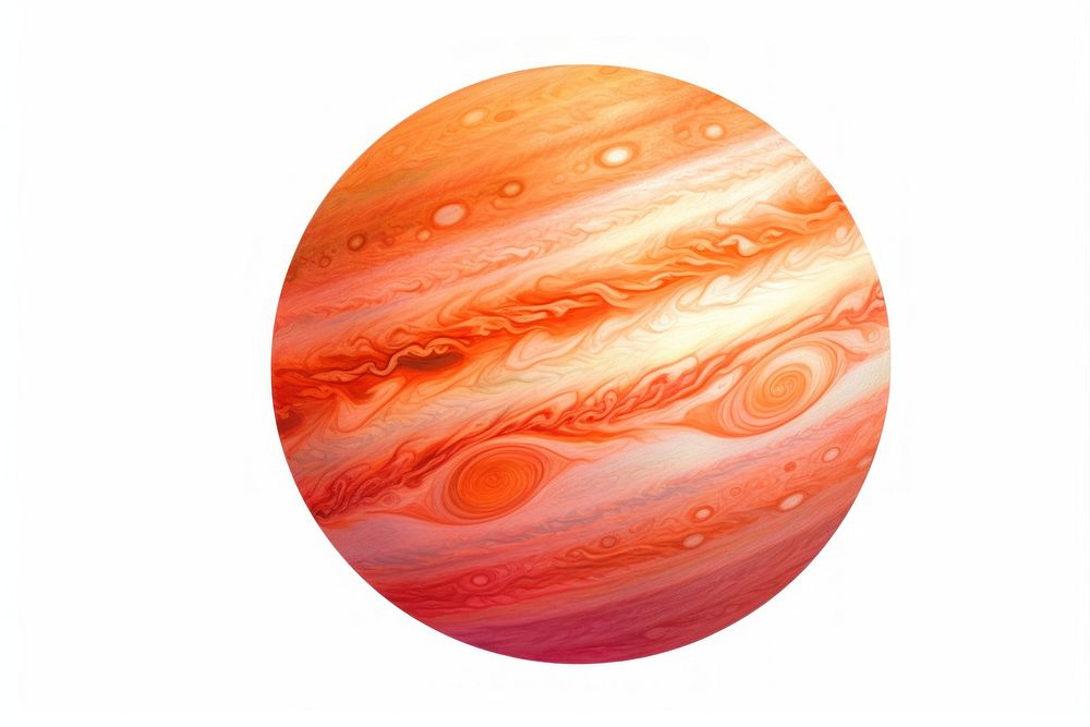 A Jupiter planet space white background. 