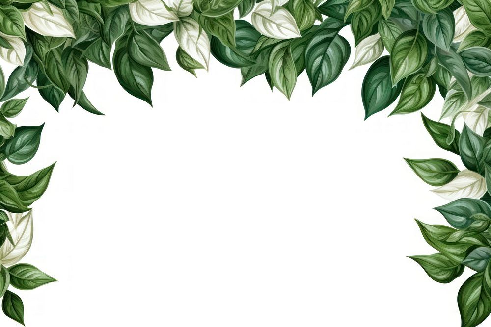 Border of leaves backgrounds pattern plant. AI generated Image by rawpixel.