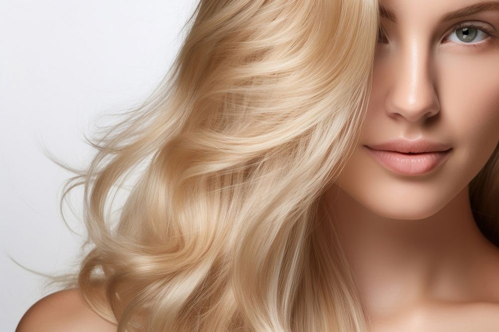 A blonde woman with perfect hair portrait adult photo. AI generated Image by rawpixel.