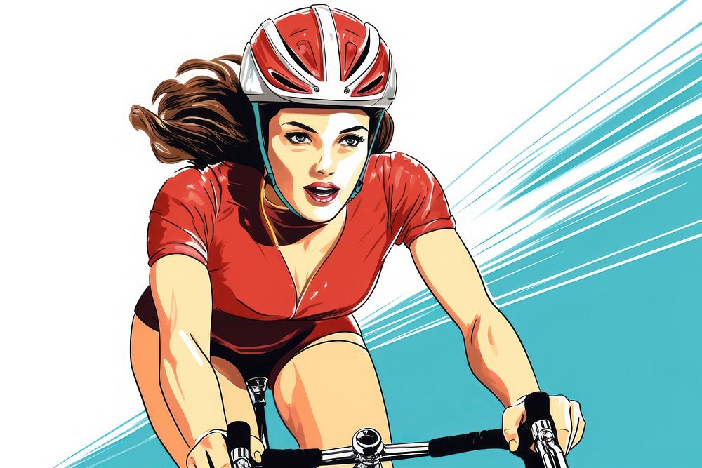 A cycling woman bicycle vehicle sports. AI generated Image by rawpixel.