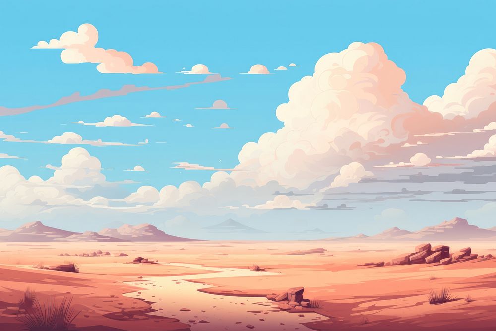 Simple landscape outdoors horizon desert. AI generated Image by rawpixel.