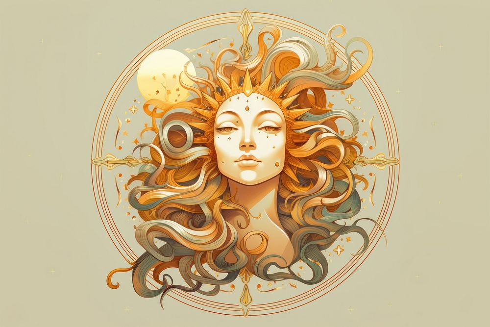 Sun gold art representation. AI generated Image by rawpixel.