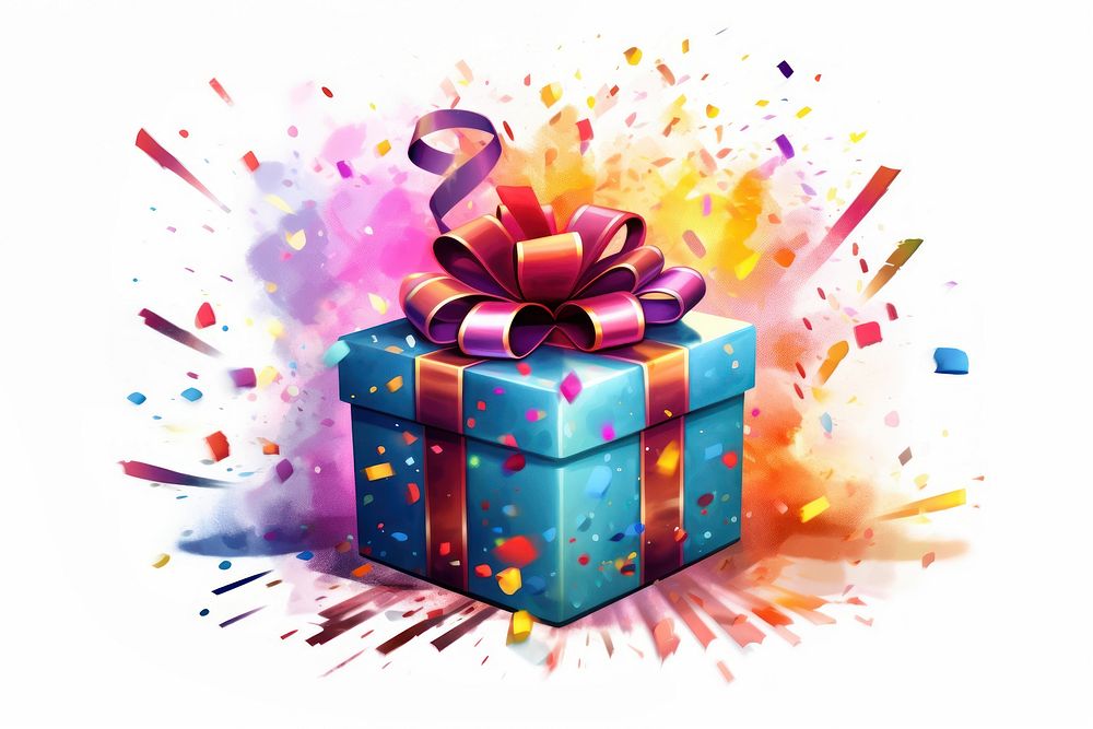 Bursting birthday giftbox celebration anniversary decoration. AI generated Image by rawpixel.