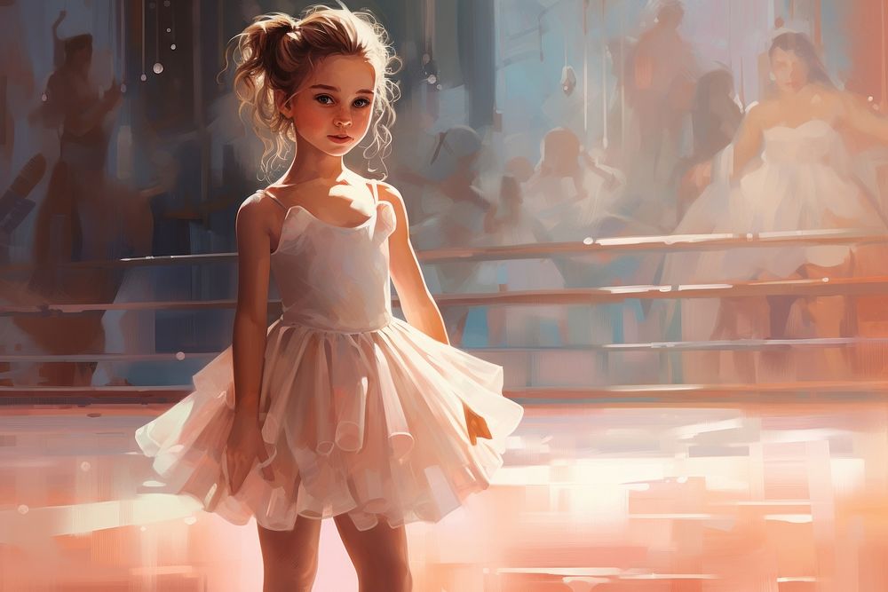 Little girl ballerina in ballet studio fashion dress adult. AI generated Image by rawpixel.