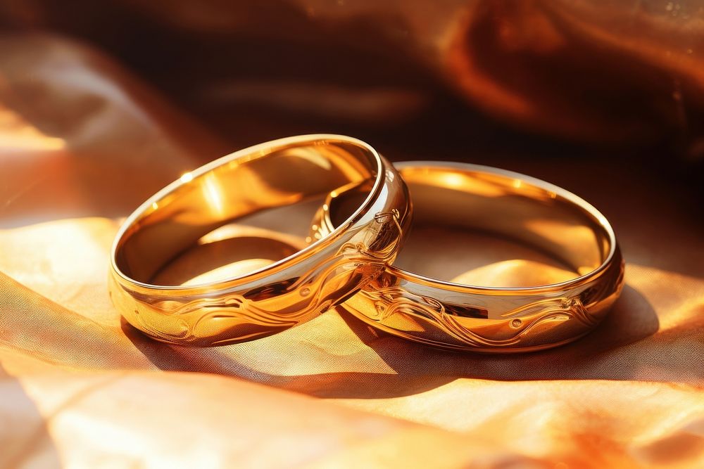 Two Gold Wedding Rings Jewelry 