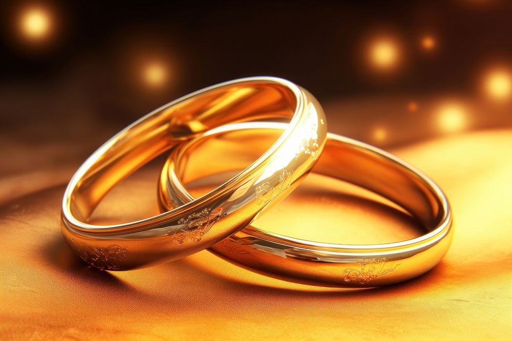 Two gold wedding rings jewelry | Free Photo Illustration - rawpixel