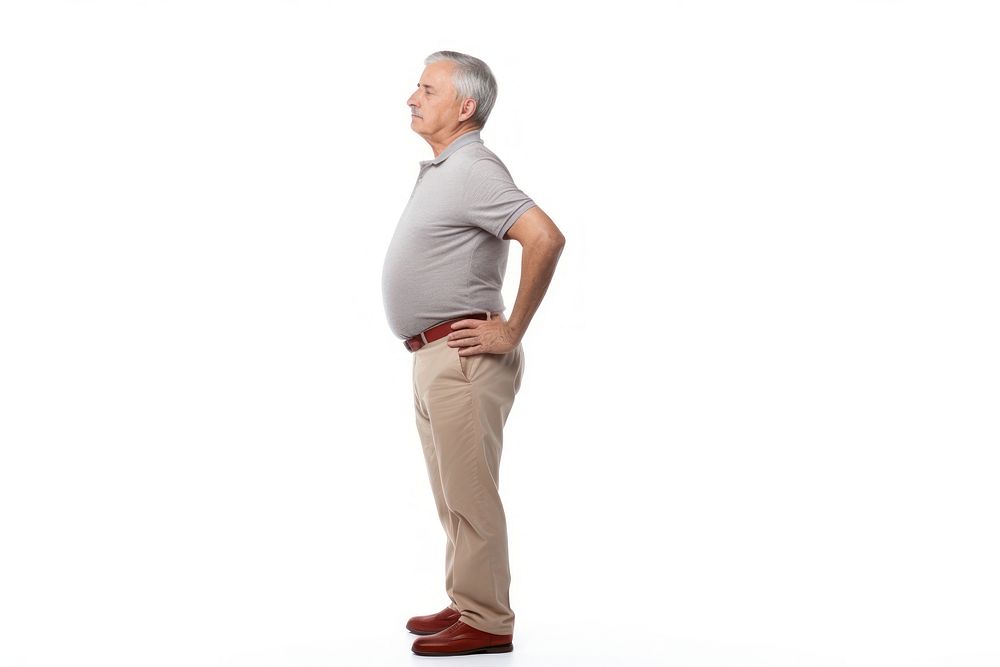 A mature man standing adult white background. AI generated Image by rawpixel.
