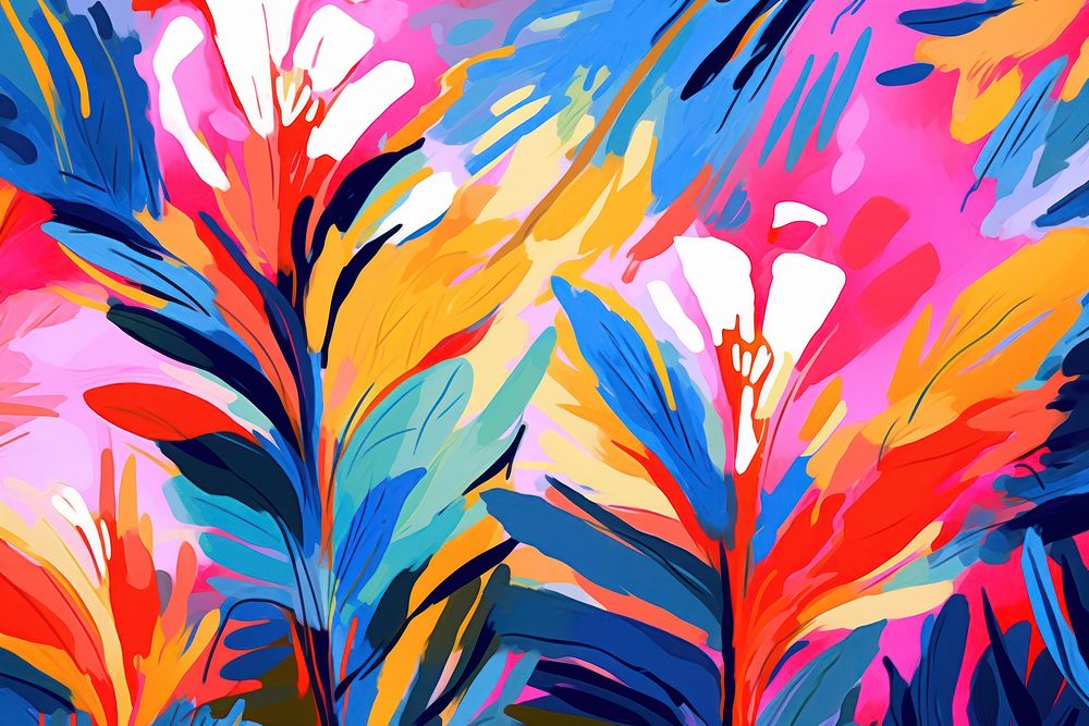 Floral pattern painting art backgrounds. AI generated Image by rawpixel.