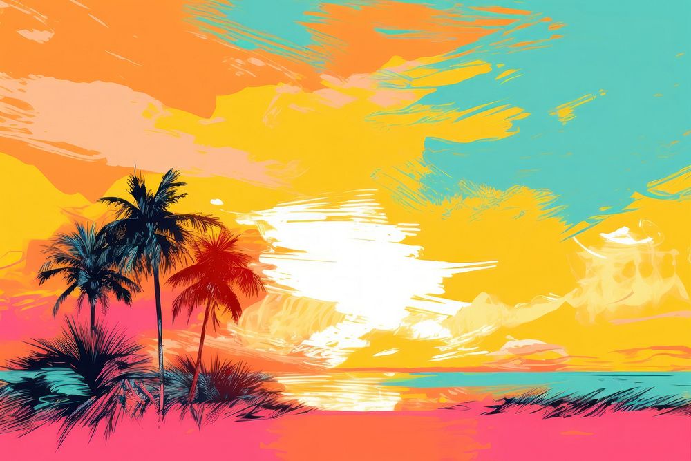A sky in summer painting outdoors tropical. 