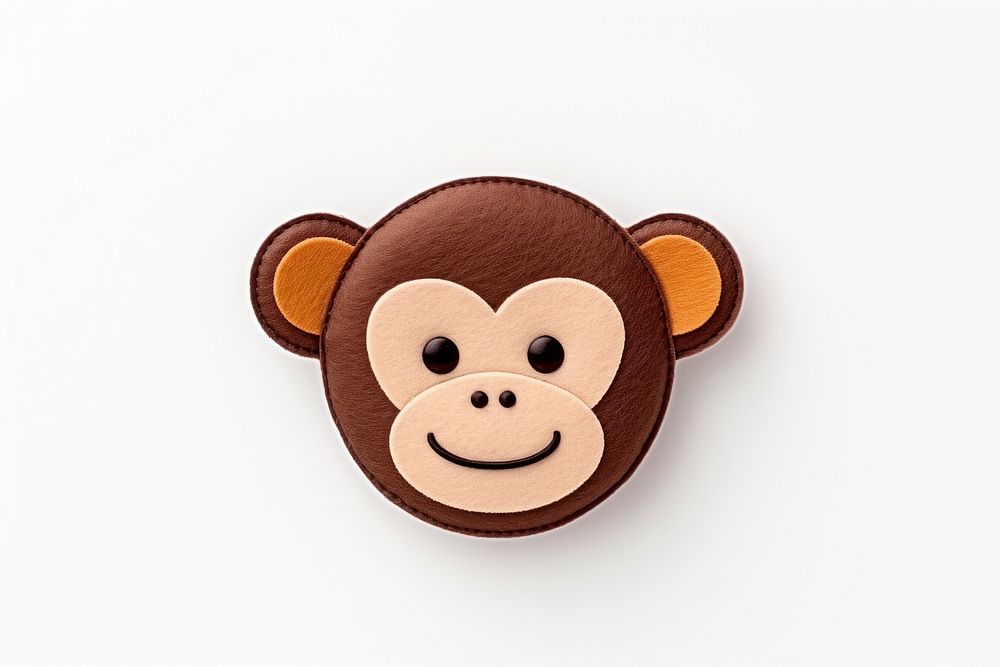 A monkeyt cute toy white background. AI generated Image by rawpixel.
