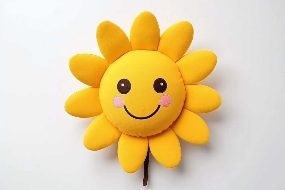 A sunflower toy cartoon white background. AI generated Image by rawpixel.