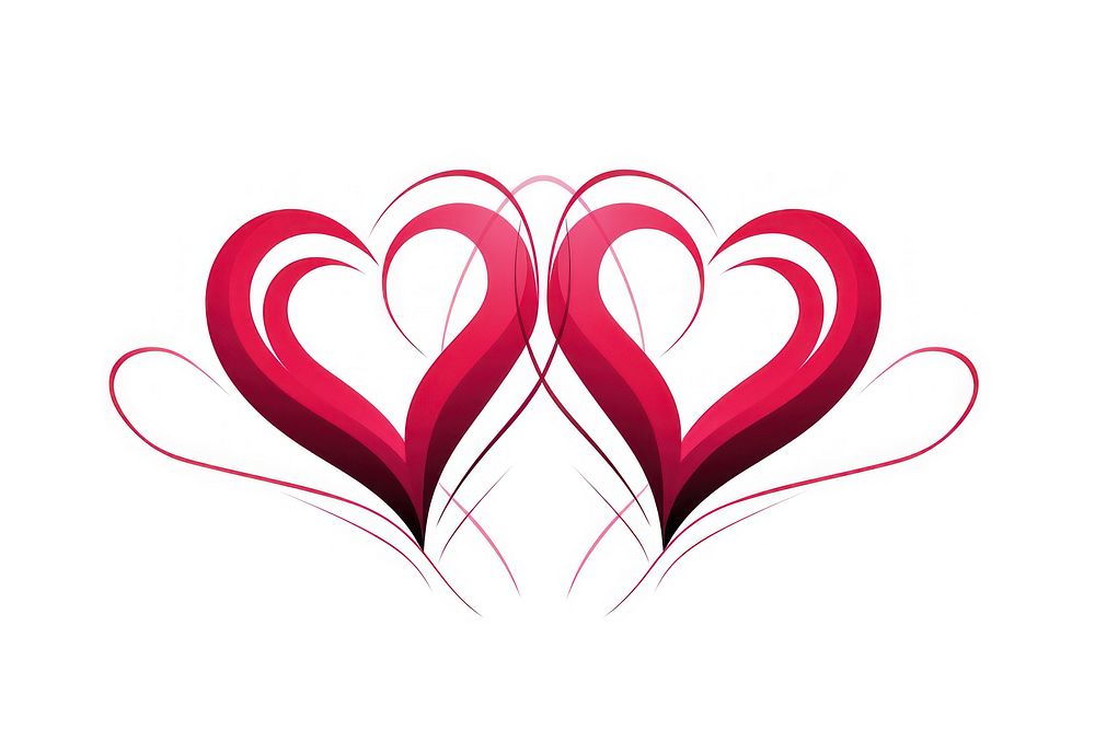 Line two hearts pattern logo white background. AI generated Image by rawpixel.