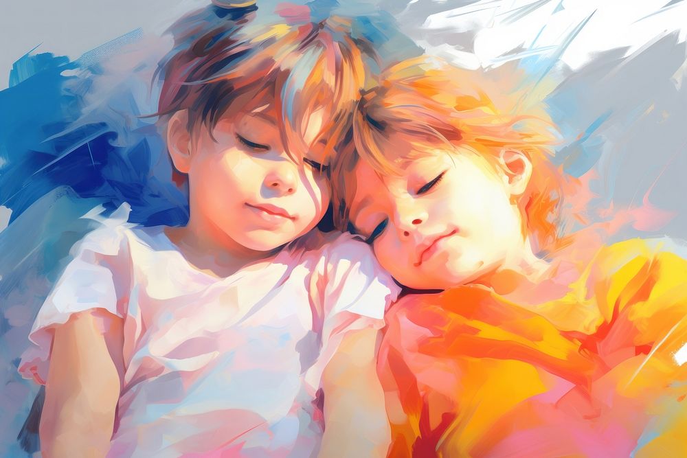 Children painting portrait baby. AI generated Image by rawpixel.