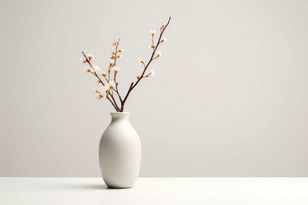 Abstract flower vase decoration plant white. AI generated Image by rawpixel.