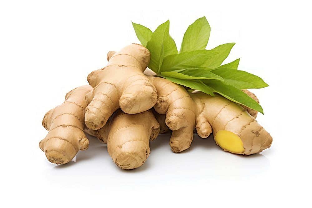Ginger vegetable plant food white background. AI generated Image by rawpixel.