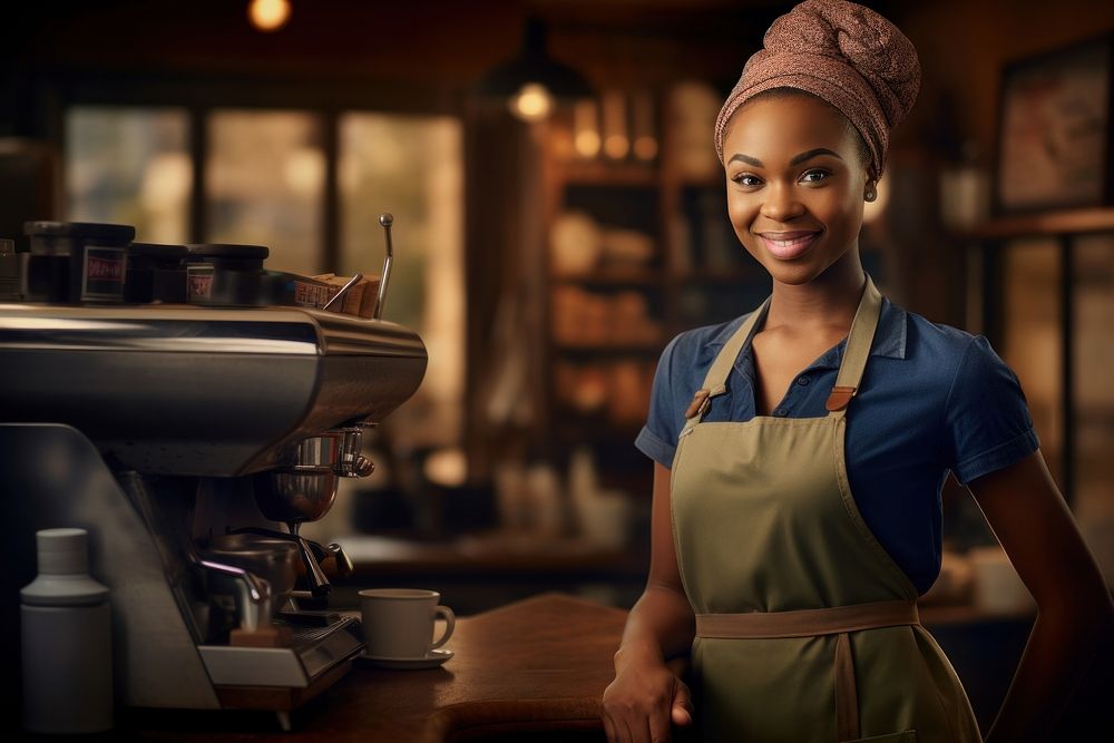 South African barista woman working coffee adult. AI generated Image by rawpixel.
