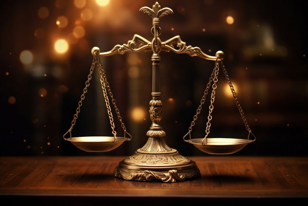 Scales of justice darkness lighting bronze. AI generated Image by rawpixel.
