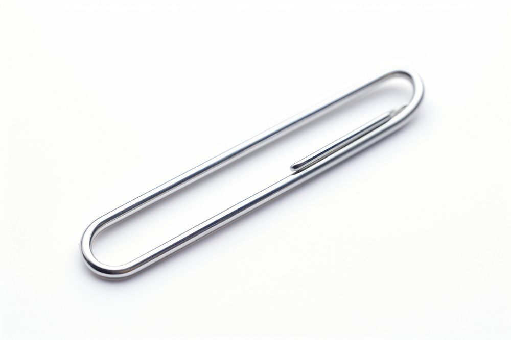 Paper clip white background platinum weaponry. AI generated Image by rawpixel.