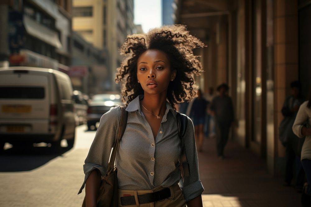 Young South African woman city portrait street. AI generated Image by rawpixel.