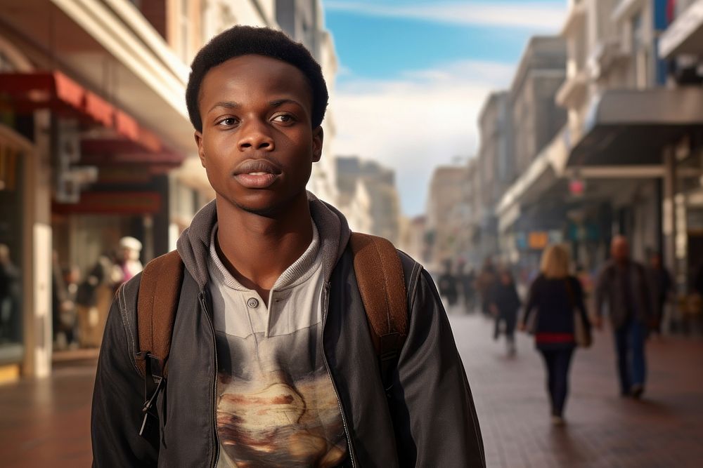 Young South African man city portrait street. AI generated Image by rawpixel.