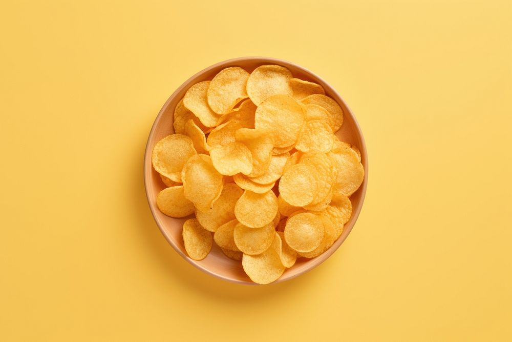 Chips food bowl vegetable. AI generated Image by rawpixel.