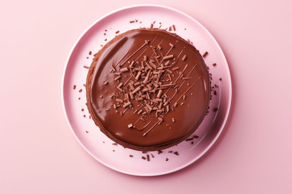 Chocolate cake dessert plate food. AI generated Image by rawpixel.