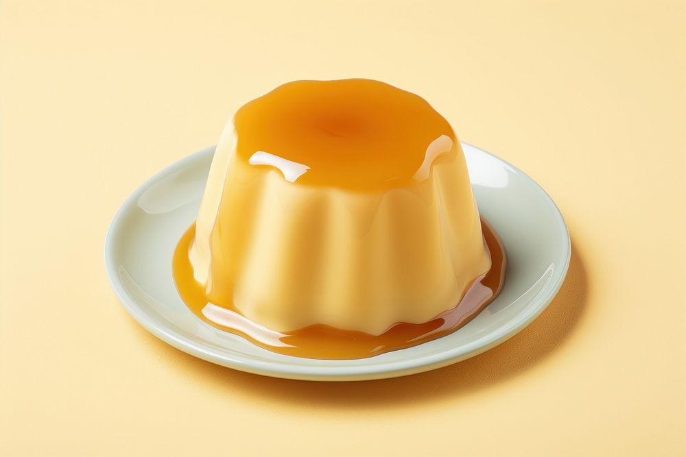 Puding dessert plate food. AI generated Image by rawpixel.