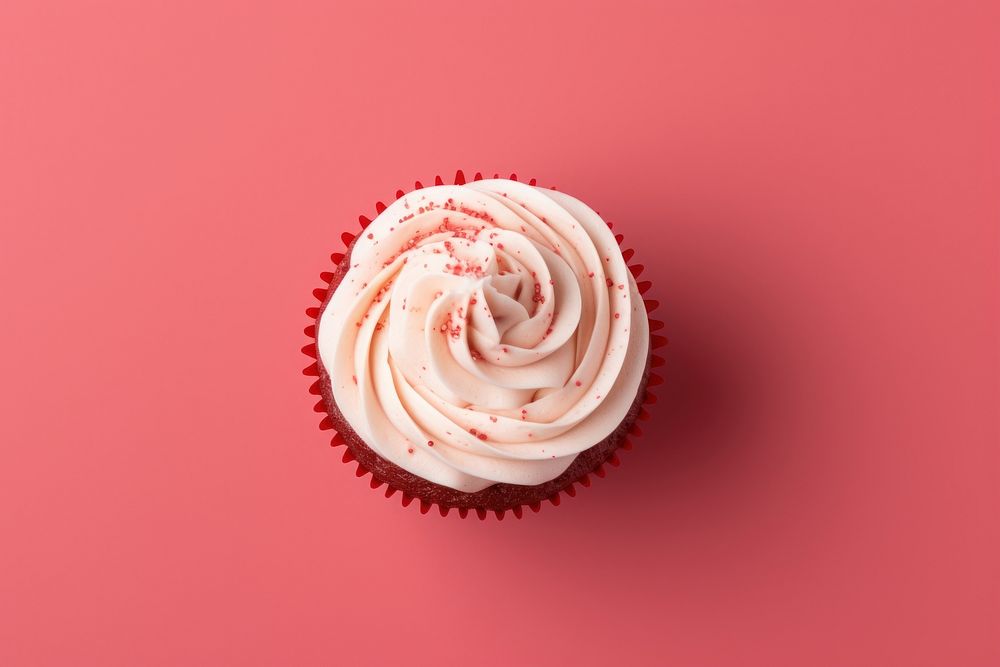 Red velvet cupcake dessert icing. AI generated Image by rawpixel.