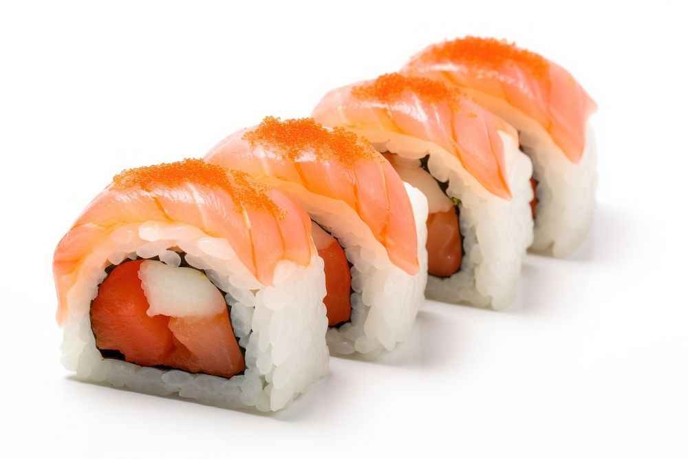 Shrimp Sushi sushi rice food. AI generated Image by rawpixel.