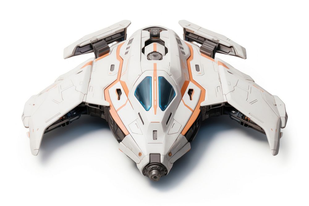 Spaceship spaceship vehicle white background. AI generated Image by rawpixel.