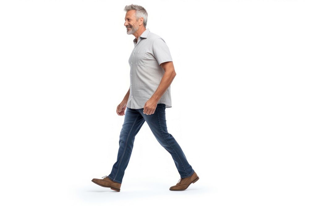 A mature man walking footwear standing. AI generated Image by rawpixel.