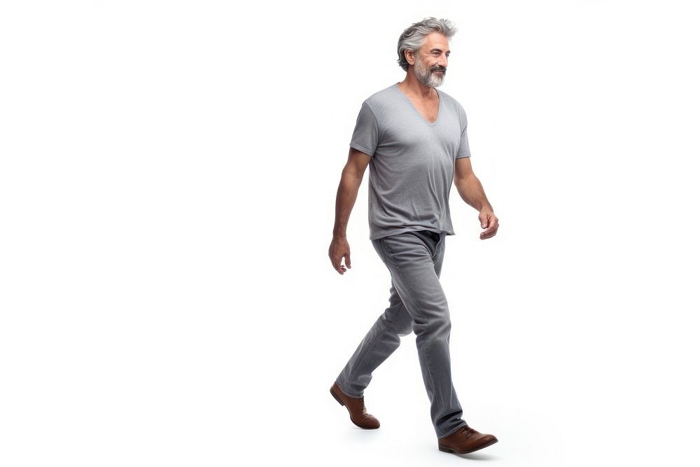 A mature man walking footwear standing. AI generated Image by rawpixel.