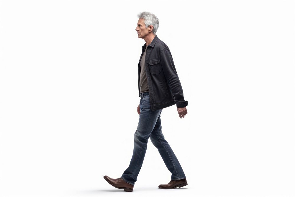 Mature man walking footwear standing. AI generated Image by rawpixel.