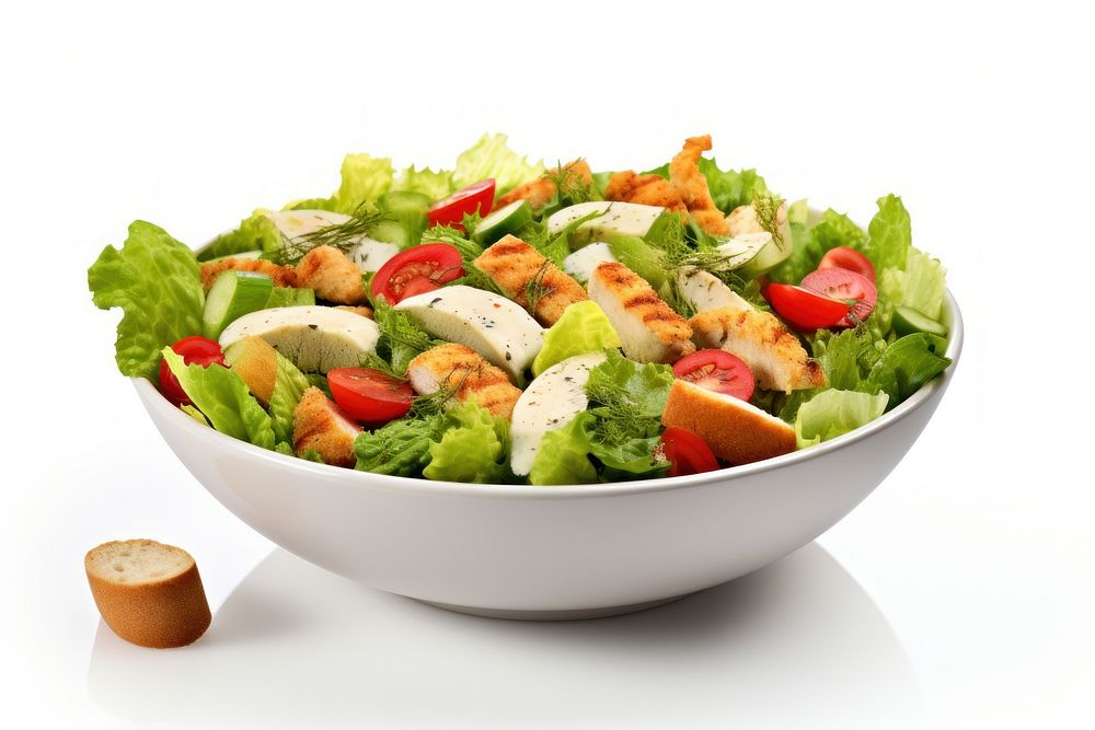 Salad bowl lettuce cheese food. AI generated Image by rawpixel.