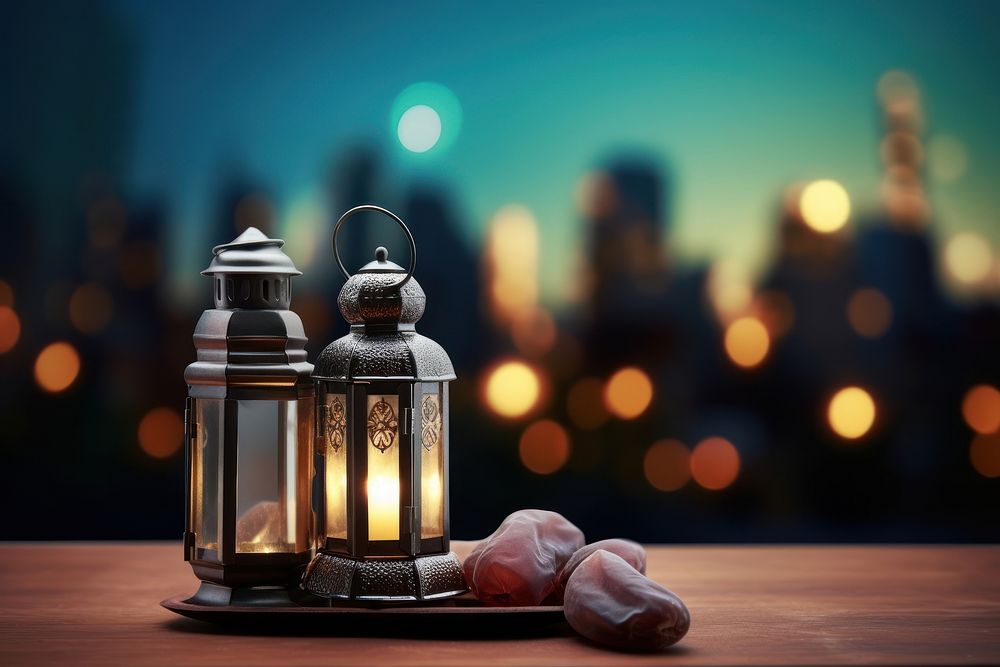 Ramadan Kareem lantern light night. 
