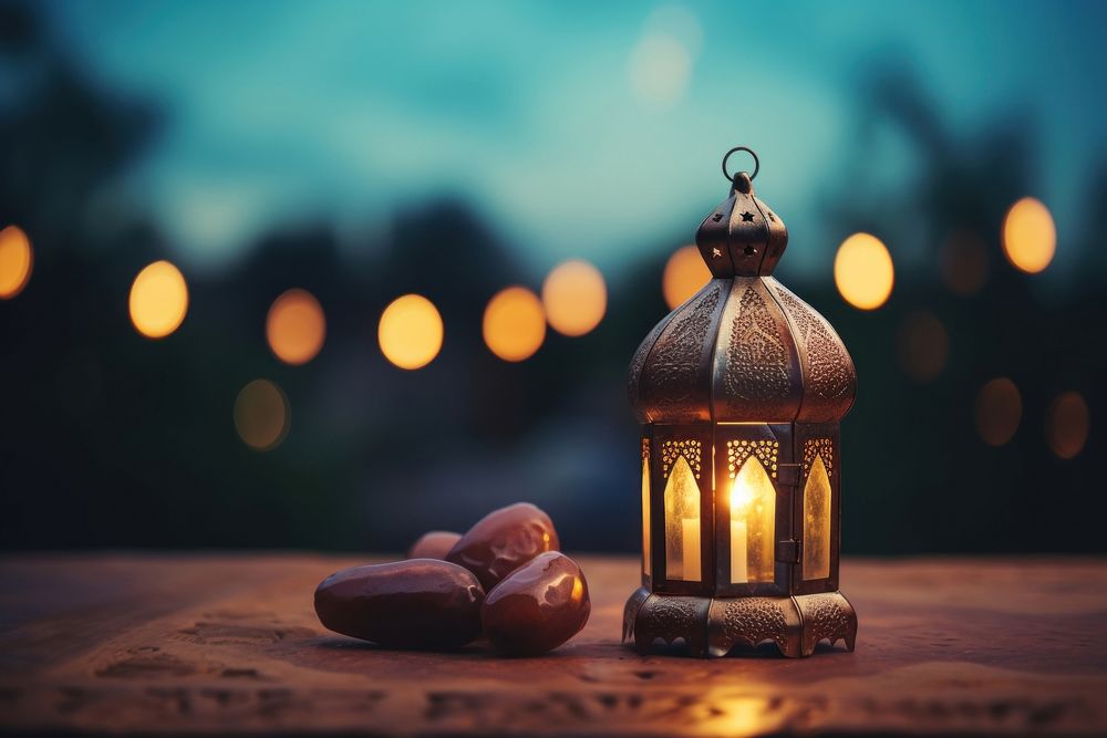 Ramadan Kareem lantern light night. AI generated Image by rawpixel.
