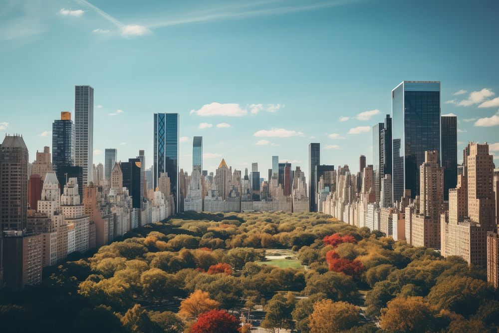New York City city architecture skyscraper. AI generated Image by rawpixel.