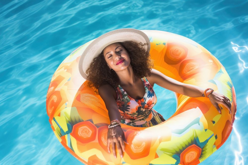 Summer inflatable sunbathing swimwear. AI generated Image by rawpixel.