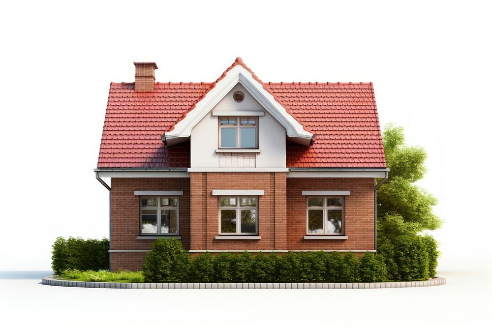 The single brick detached house architecture building cottage. AI generated Image by rawpixel.
