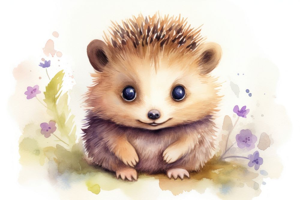Cute hedgehog mammal animal rodent. AI generated Image by rawpixel.