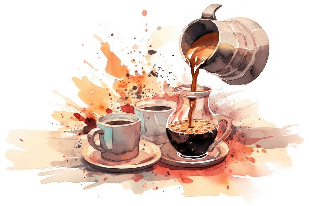 Hand pouring coffee pot cup Free Photo Illustration rawpixel