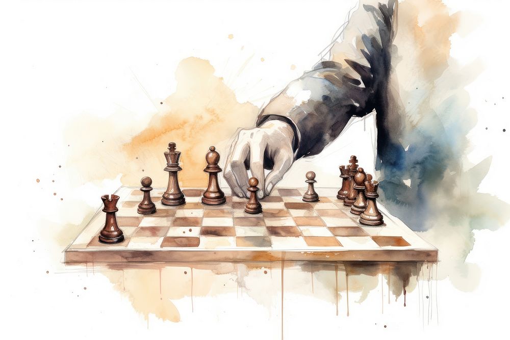 Hand playing chess game intelligence competition. AI generated Image by rawpixel.